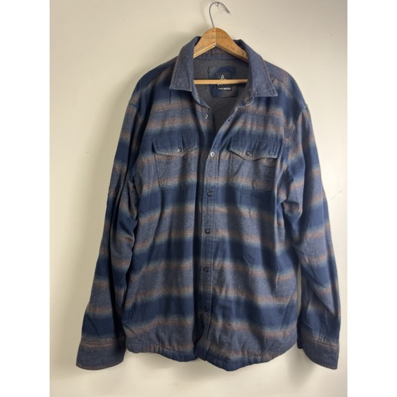 Prana Other - Prana Men's Lybek Long Sleeve Flannel Shirt Jacket Shacket Blue Plaid Xl